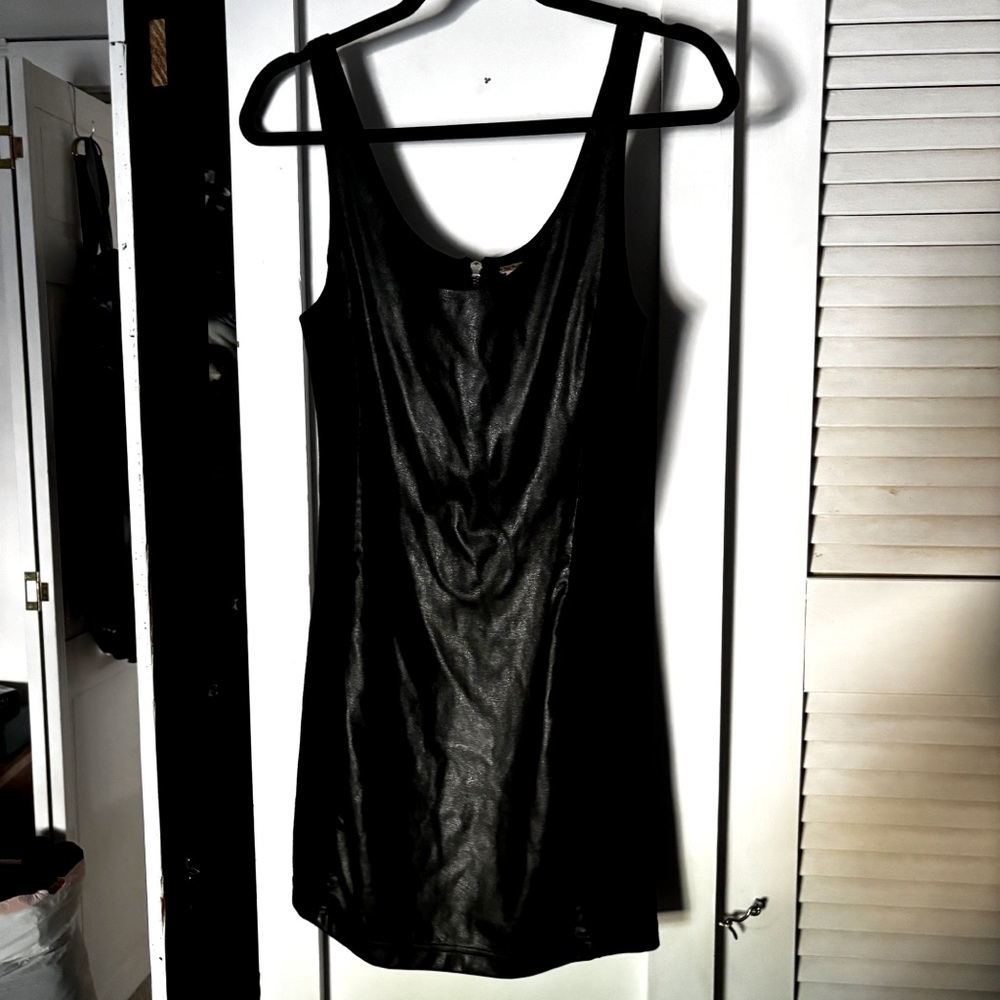 Free People mini dress leather pleather